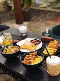 Close-up of food on table