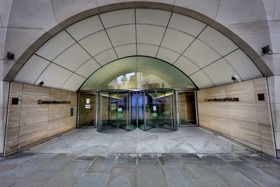 Interior of illuminated building