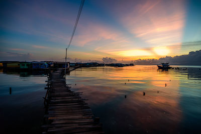 Scenic view of sea during sunset