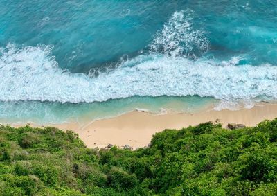 High angle view of sea shore