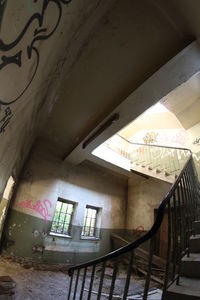 Low angle view of abandoned building