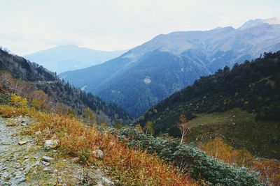 Scenic view of mountains against sky