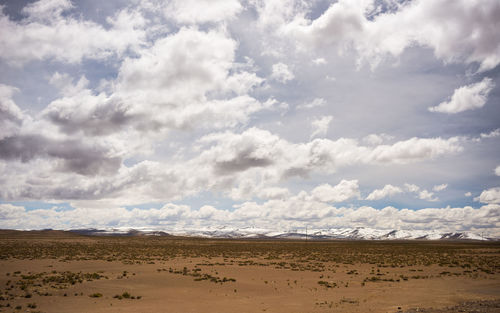 Scenic view of landscape against cloudy sky