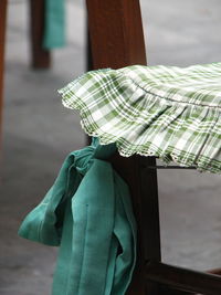 Close-up of clothes hanging outdoors