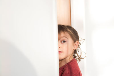 Portrait of cute girl looking away