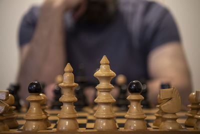 Full frame shot of chess pieces