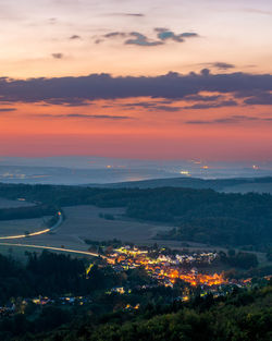 Sunset in the mountains of taunus in germany
