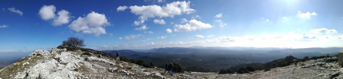 Panoramic view of mountains against sky