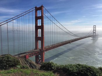 Suspension bridge over sea