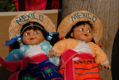 Close-up of dolls