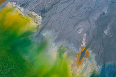 High angle view of rainbow over sea