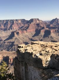 Scenic view of rock formations against sky