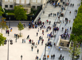 People walking on street in city