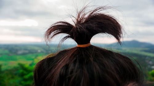 Close-up of woman ponytail