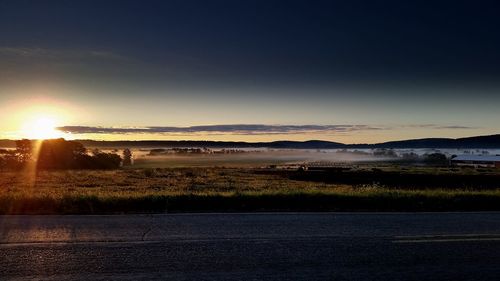 View of river at sunset