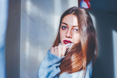 Portrait of beautiful young woman