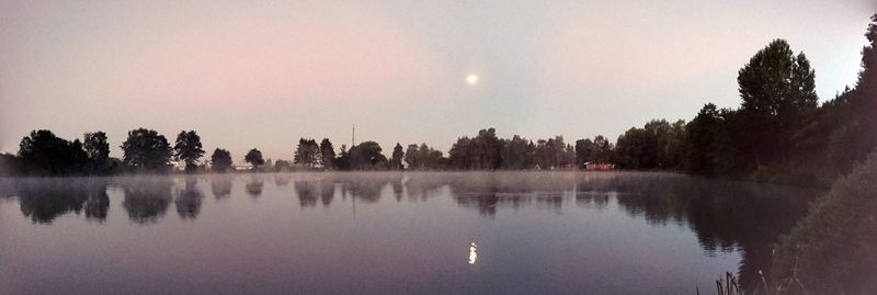 Scenic view of calm lake against sky