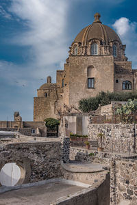 Exterior of old building against sky