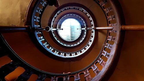 Close-up view of spiral staircase