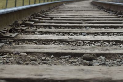 Surface level of railroad tracks