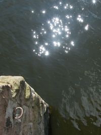 Close-up high angle view of lake