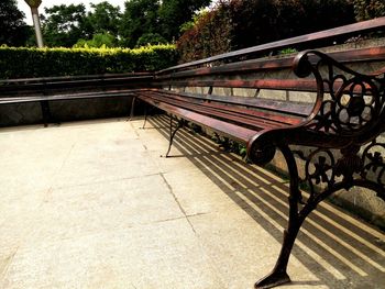 Empty seats in the park