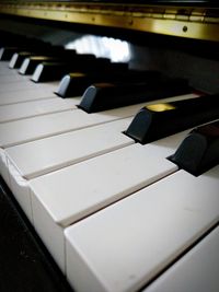 Close-up of piano keys