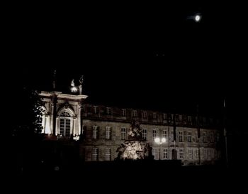 View of illuminated buildings at night