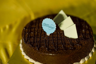 Close-up of dessert on table