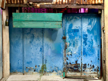 Old rusty metal door