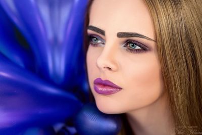 Close-up of beautiful young woman