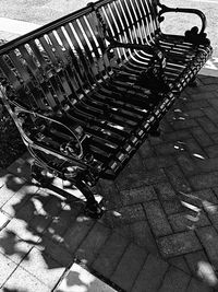 High angle view of chairs