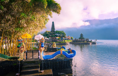 Pura ulun danu bratan temple, bratan lake in bali,indonesia
