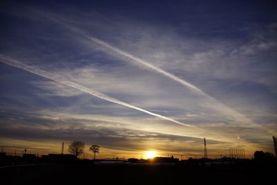 Silhouette of landscape at sunset