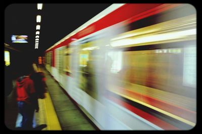 Train at railroad station platform