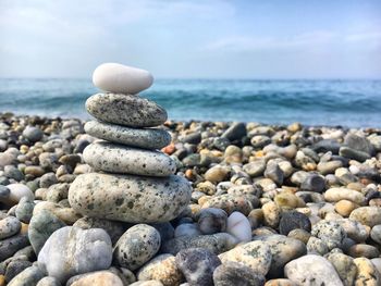 Stack of stones on beach