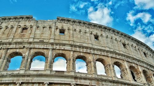 Low angle view of coliseum