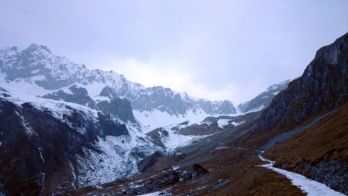 Scenic view of snowcapped mountains