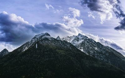 Low angle view of mountain against sky