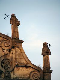 Low angle view of statue against clear sky