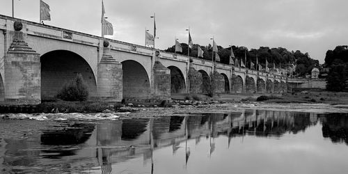 Bridge over river against sky