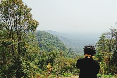 Rear view of man looking at view