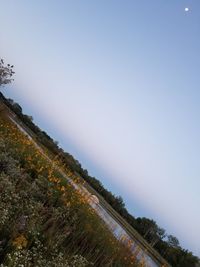 Scenic view of land against clear sky