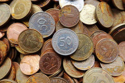 Full frame shot of coins