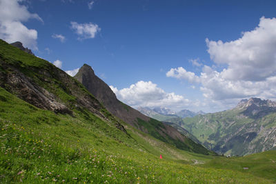 Scenic view of mountains against sky