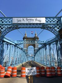 Information sign on bridge