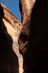 Low angle view of rock formation