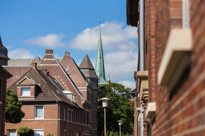 Low angle view of buildings in town