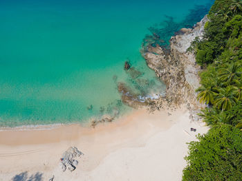 High angle view of beach