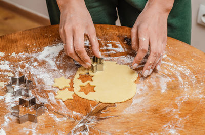 Preparation of sweet biscuits in shape of the star of david